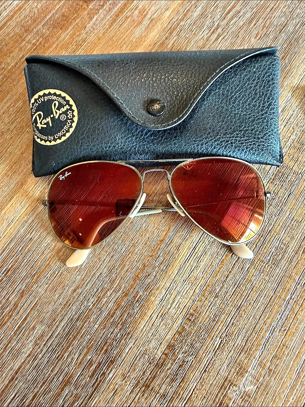 Ray-Ban Aviator Classic Sunglasses Brown & Gold